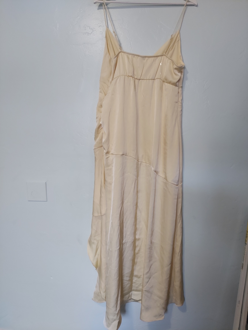 Wild Fable Pale Yellow Ruffle Tiered Asymmetrical High Low Slip Dress - Picture 2 of 8